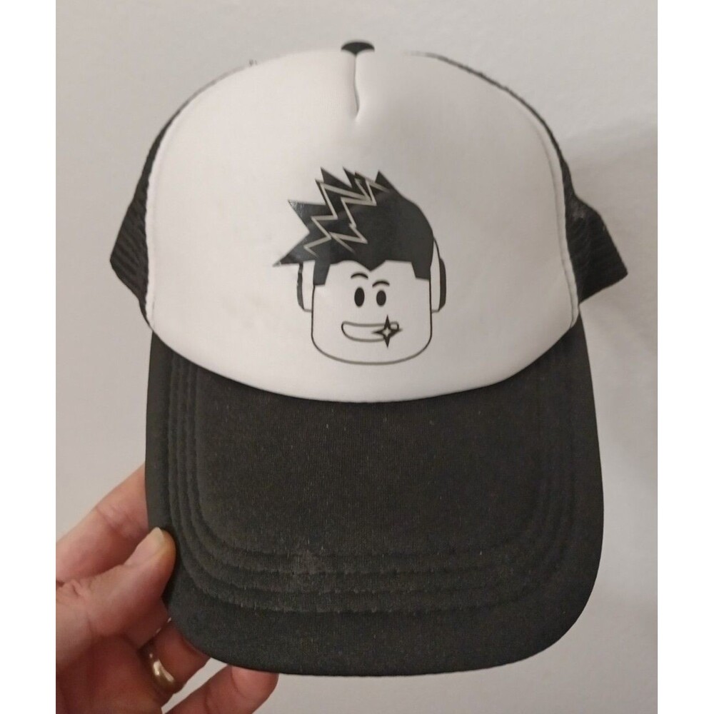 Roblox Black And White Trucker Hat Snapback Adjustable Cap